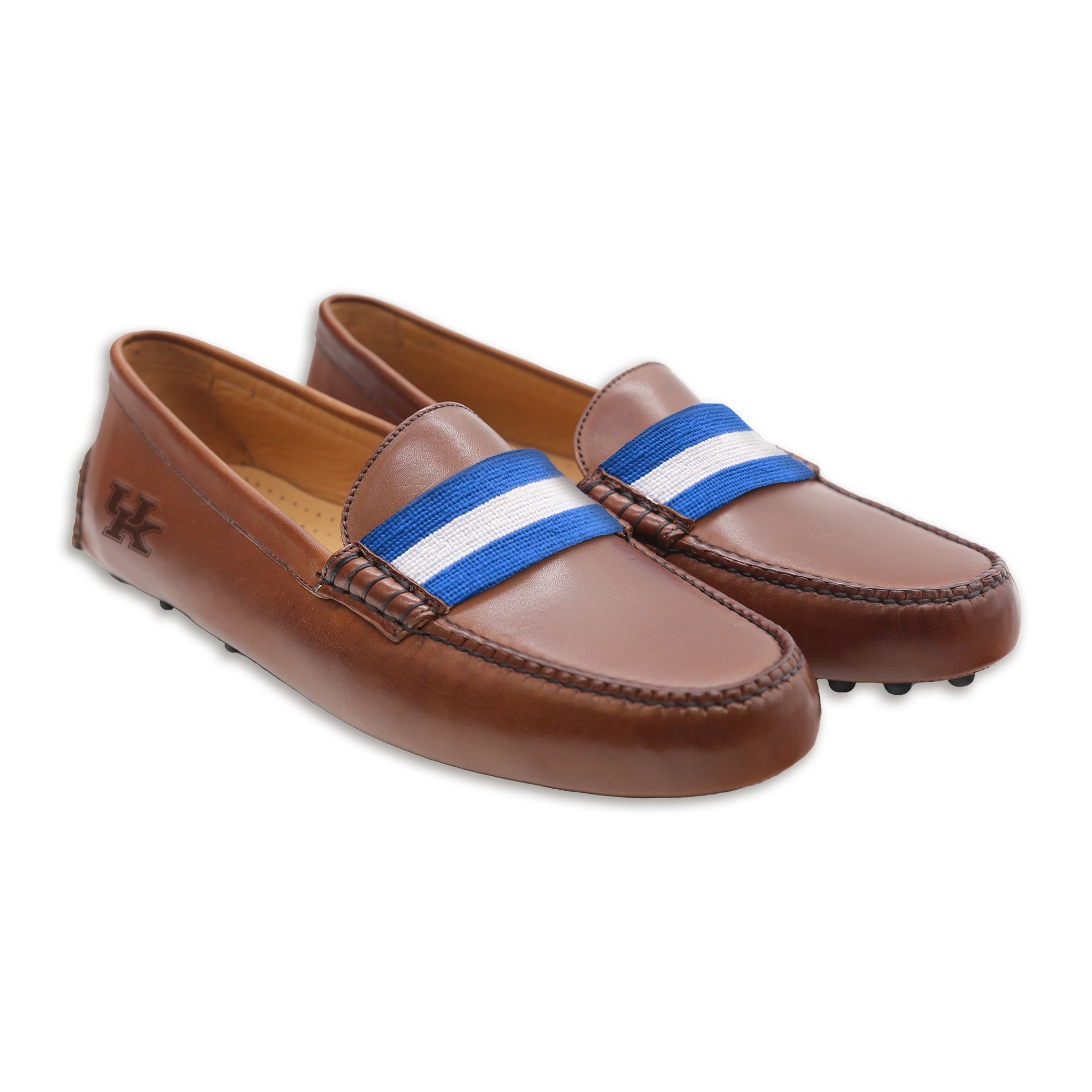 Smathers Kentucky – Shoes (Chestnut Leather-Logo) Driving (Blue-White) Branson Surcingle &