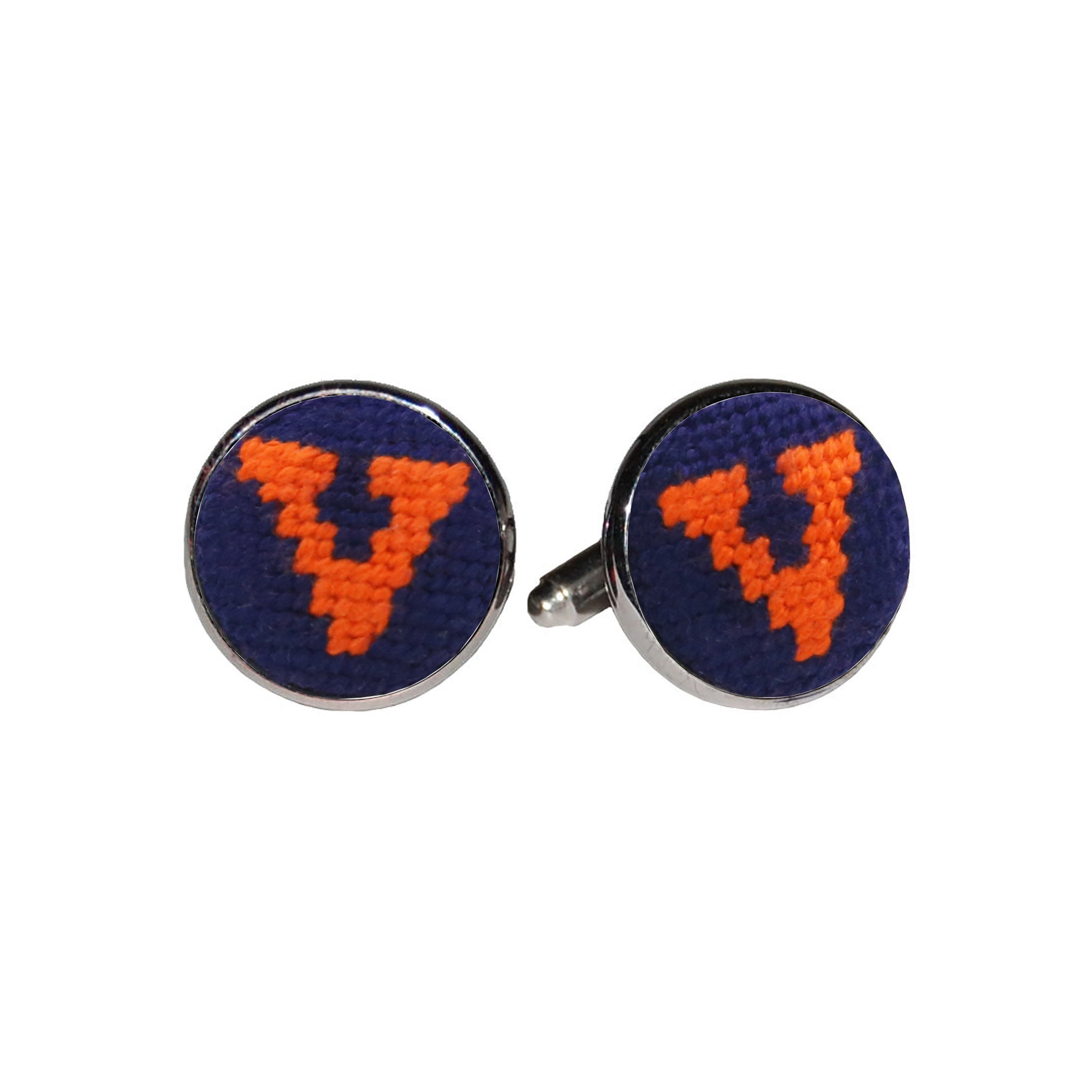 Crab deals on Navy Needlepoint Cufflinks