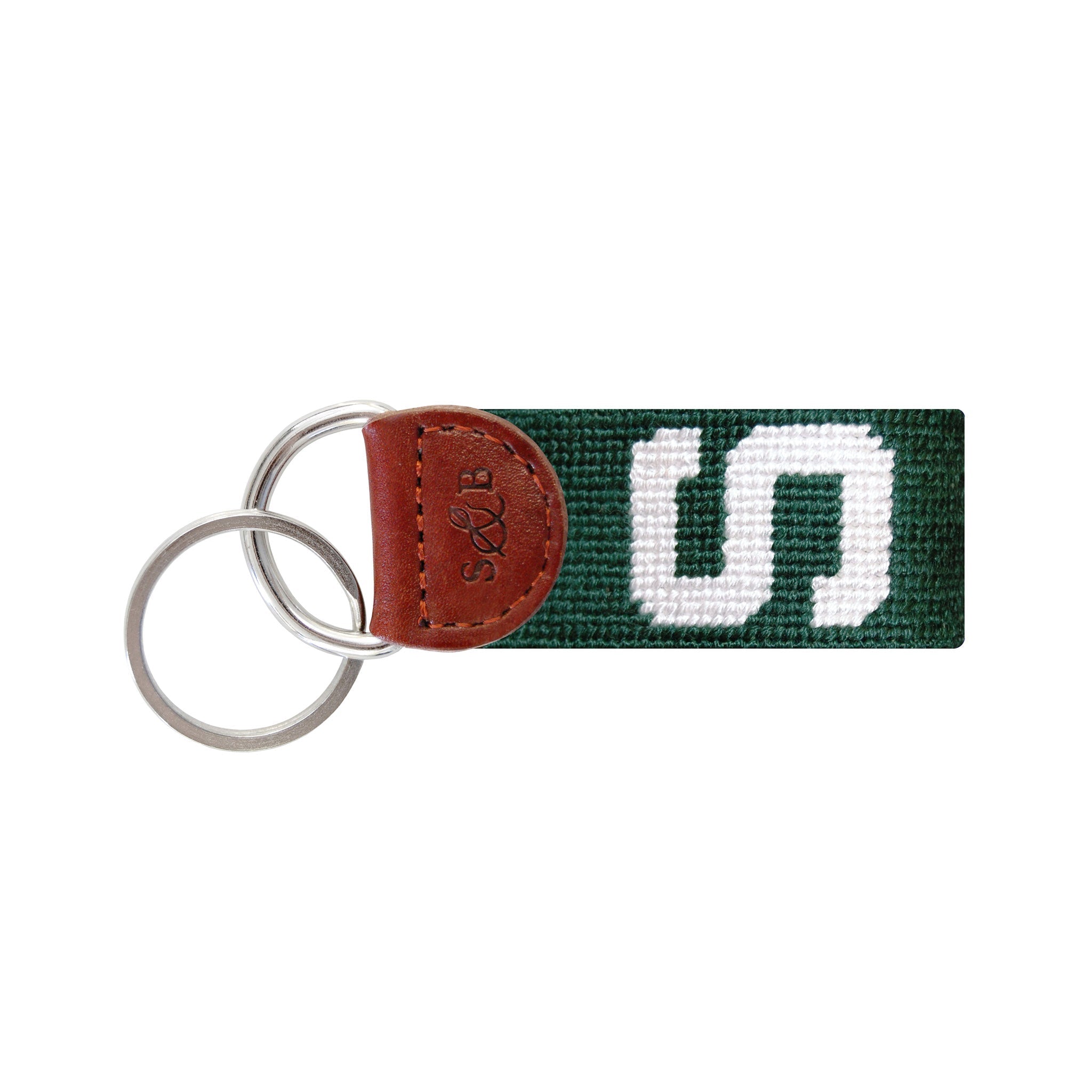 Mahjong Rose Needlepoint Key Fob