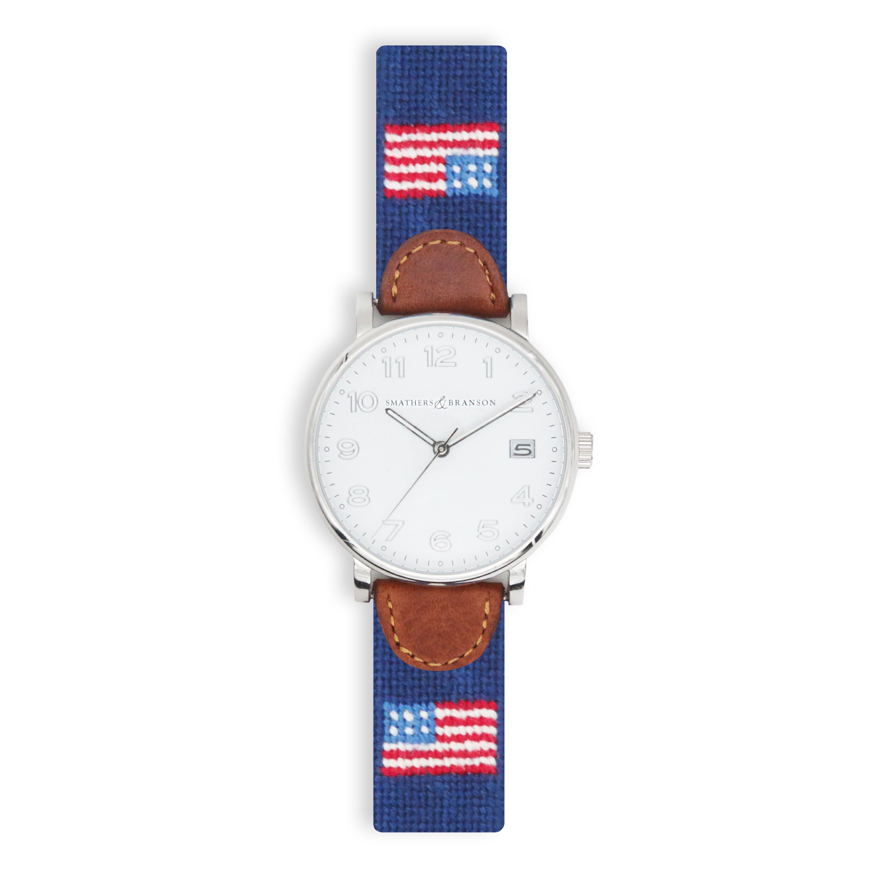 American Flag Watch (Classic Navy) (Silver Face) (Final Sale)