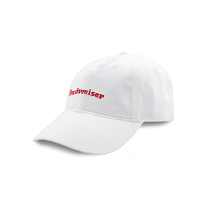 Budweiser Text Hat (Red Text) (White)