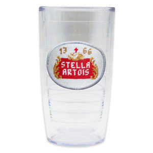 Stella Artois Tumbler (Very Light Grey) (White Edge)