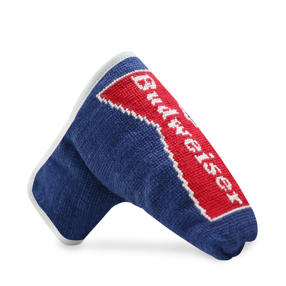 Budweiser Vintage Bowtie Putter Headcover (Classic Navy) (White Leather)