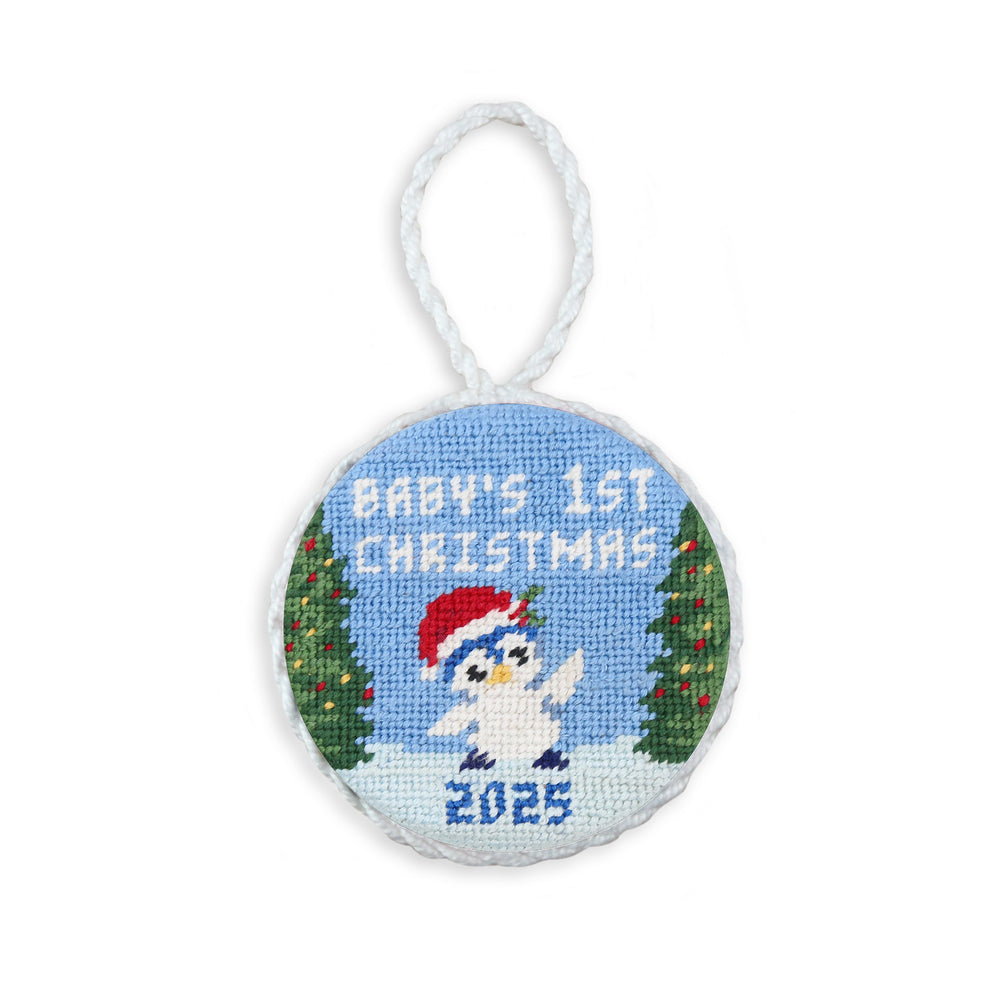 Baby's 1st Christmas Penguin 2025 Ornament (White Cord)