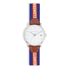 Clemson Text Surcingle Watch (Purple) (Silver Face) (Final Sale)