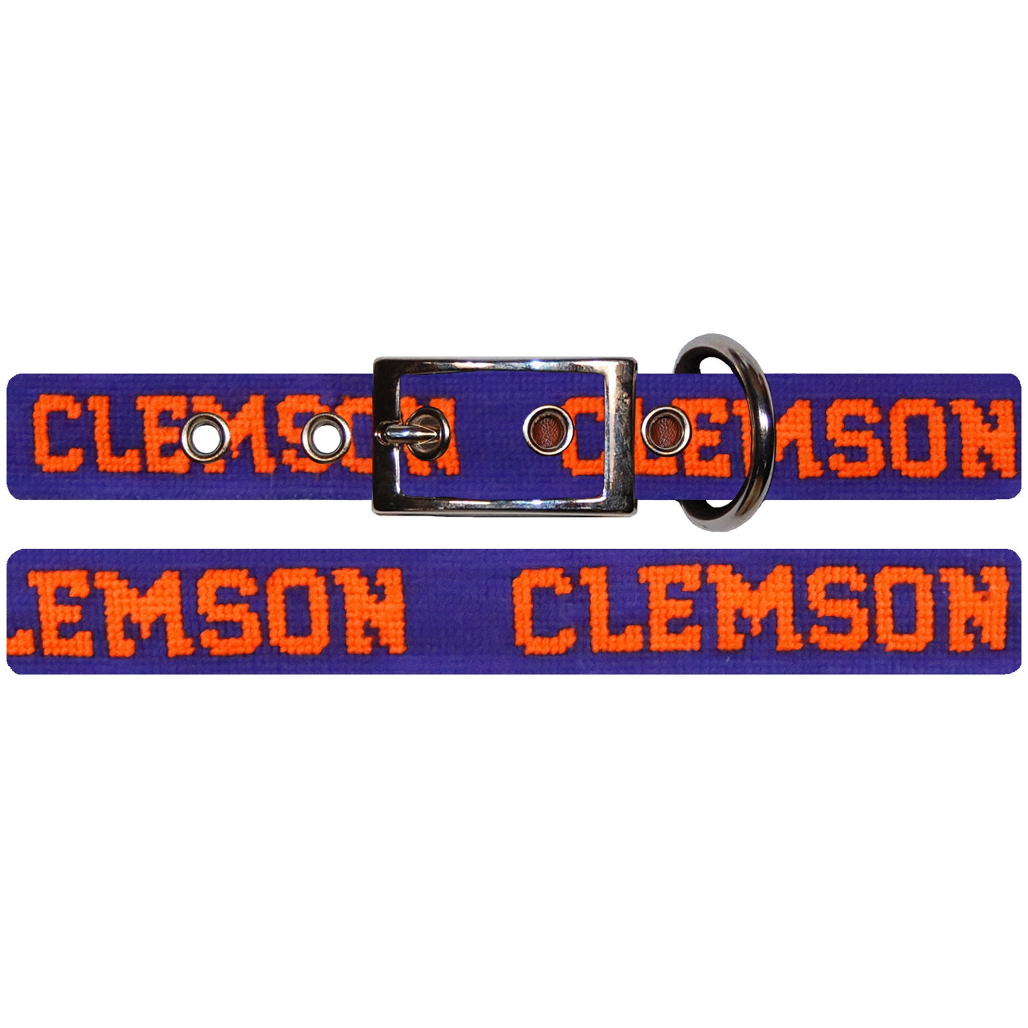 Clemson Text Dog Collar Purple Smathers Branson