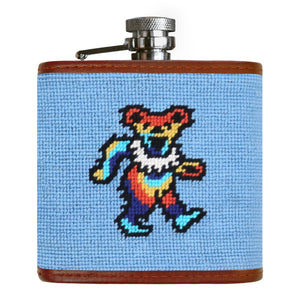 Dancing Bears Tie Dye Flask (Light Blue)