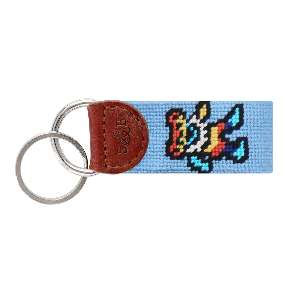 Dancing Bears Tie Dye Key Fob (Light Blue)