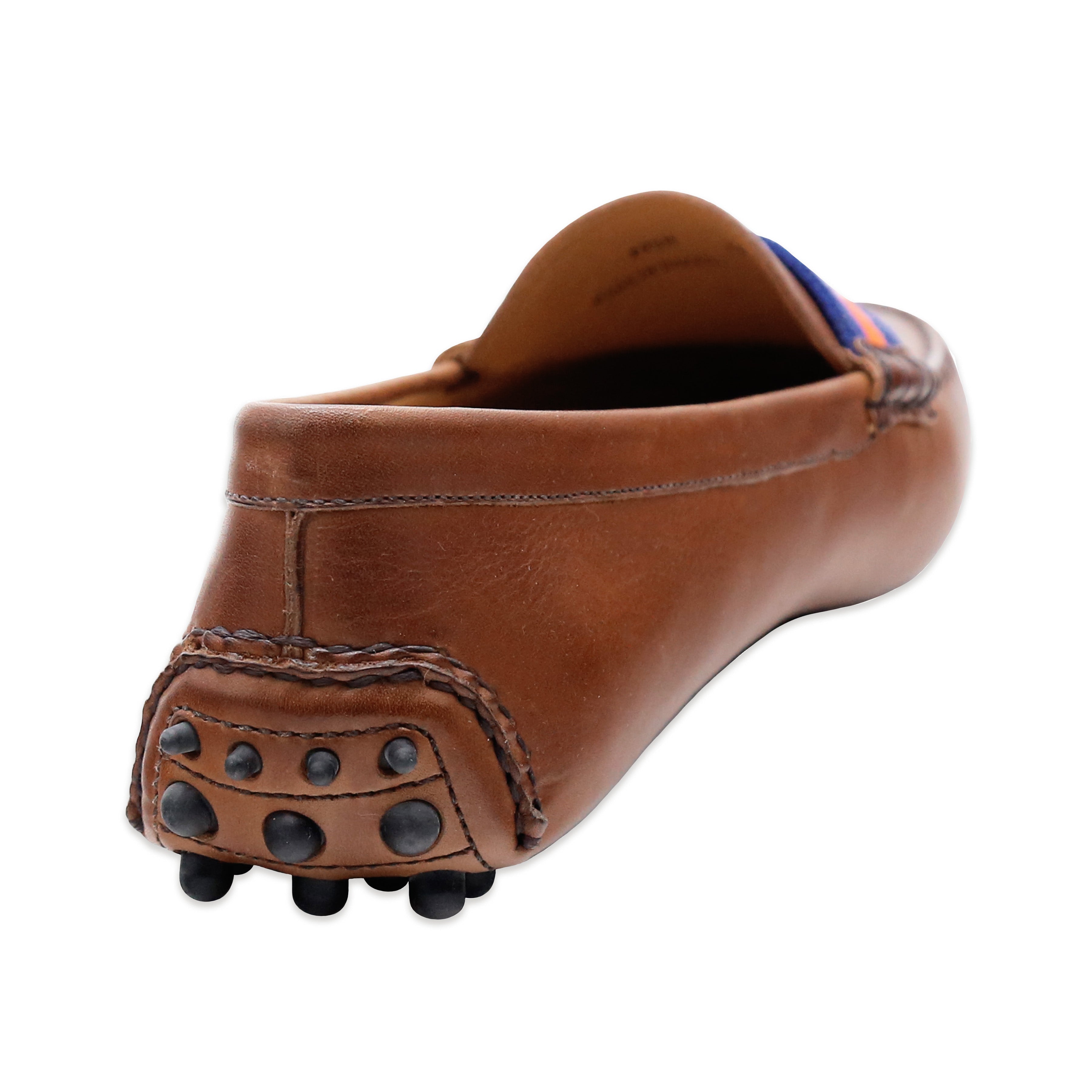 Surcingle Driving Shoes (Dark Navy-Red) (Chestnut Leather