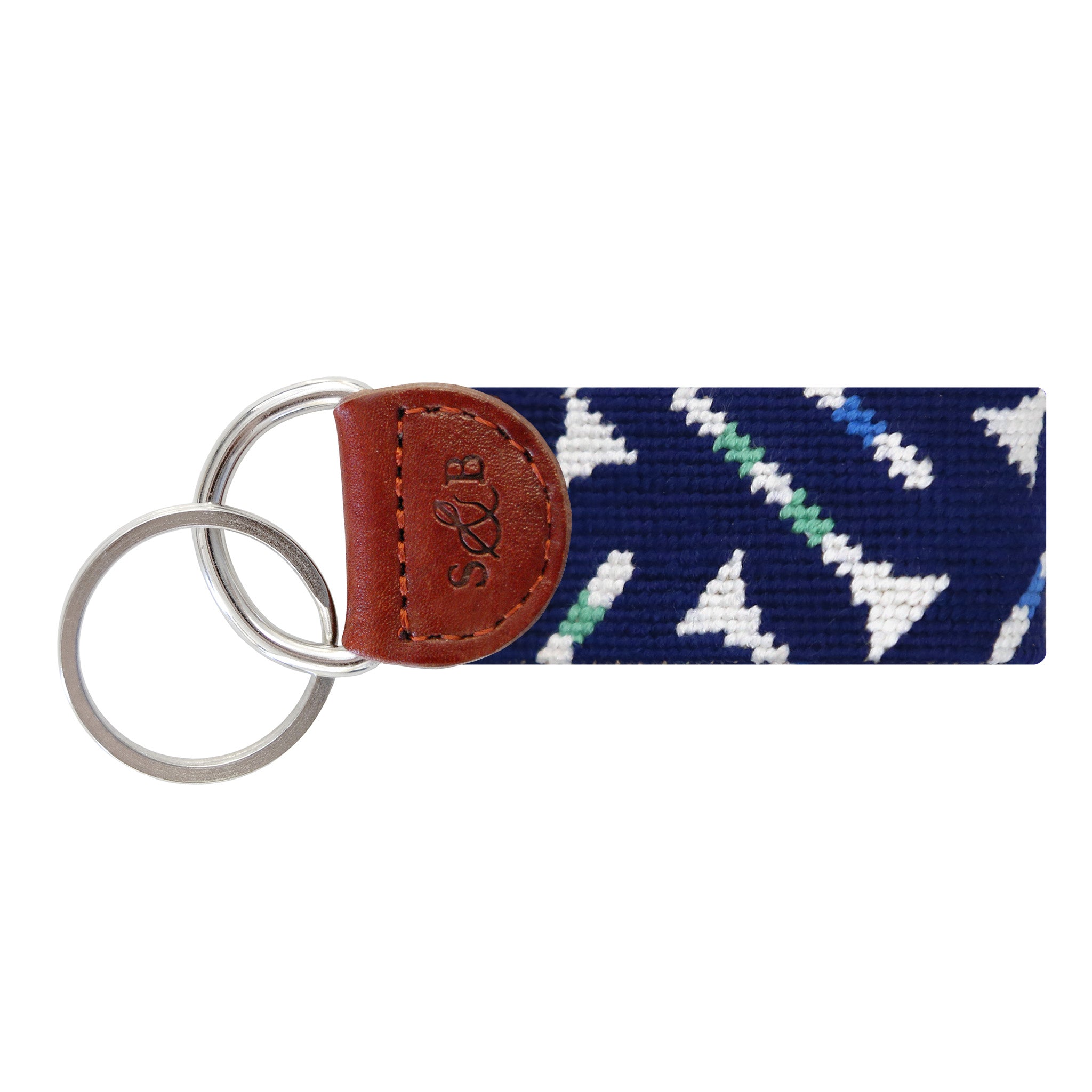 Golf Tee Pattern Key Fob (Dark Navy)