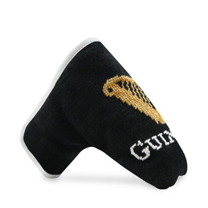 Guinness Putter Headcover (Black) (White Leather)