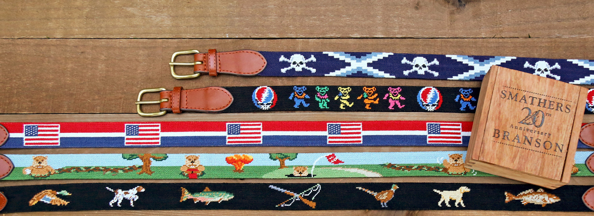 Smathers & Branson Steal Your Face Grateful Dead Needlepoint online Belt SZ 36 NWT