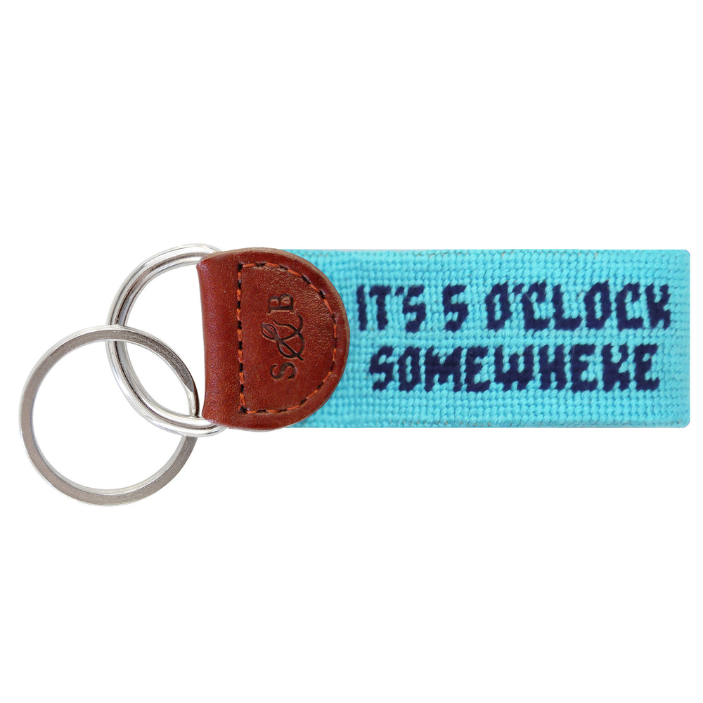 Margaritaville 5 O'Clock Somewhere Pattern-Text Key Fob (Aqua)