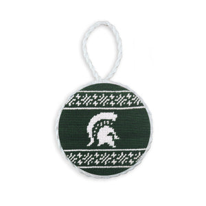 Michigan State Spartan Fairisle Ornament (Dark Pine)