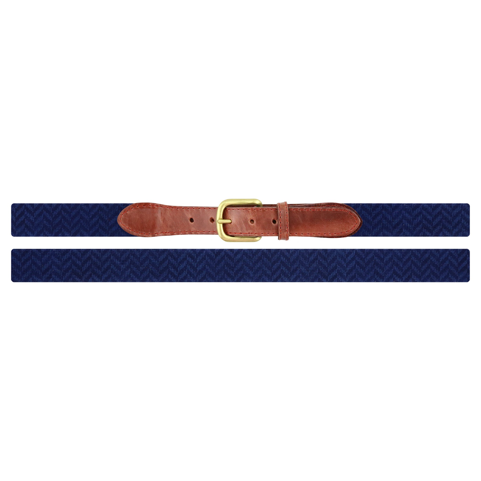 Navy Herringbone Belt