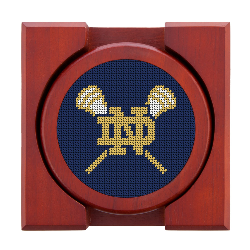 Notre Dame Lacrosse ND Lax Sticks-Leprechan Coasters (Classic Navy)