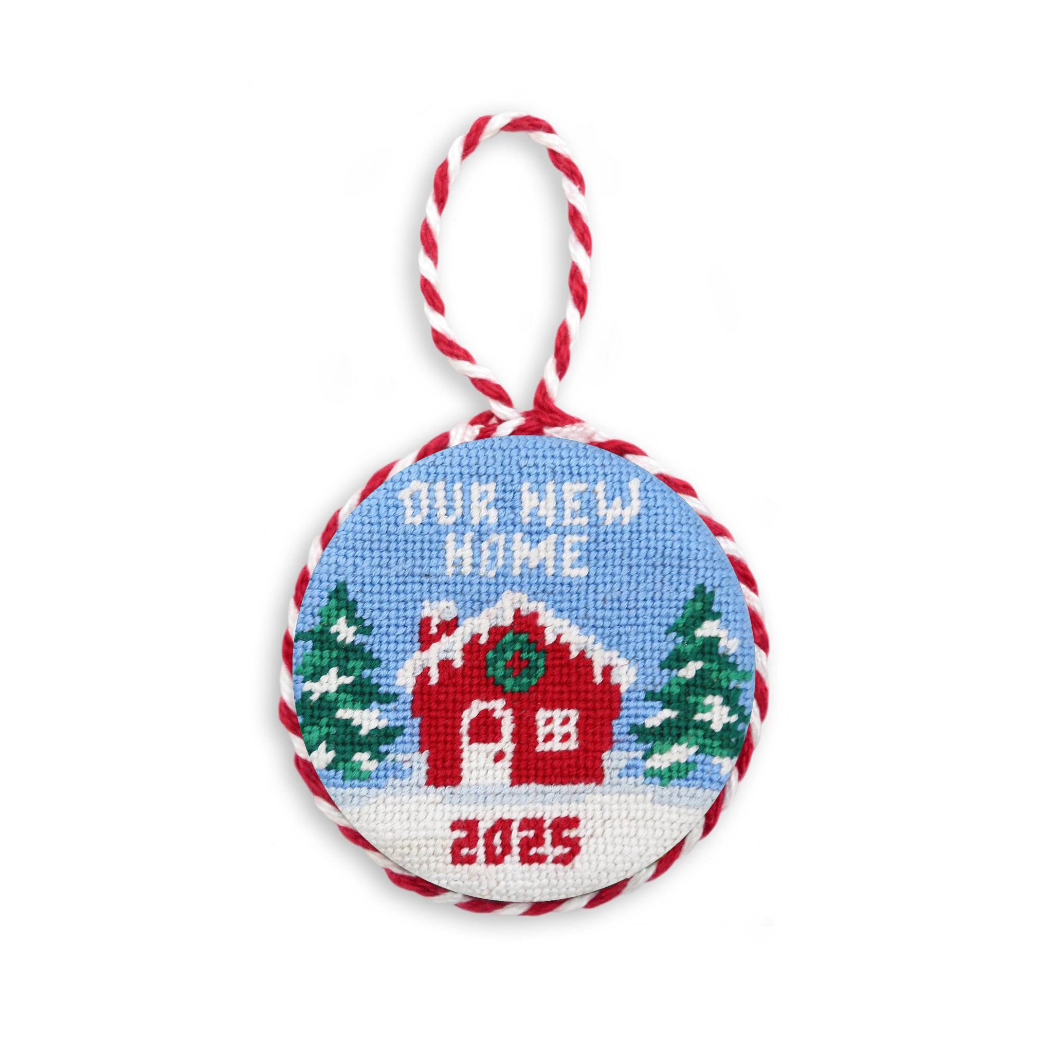 Our New Home 2025 Ornament (Red-White Cord)