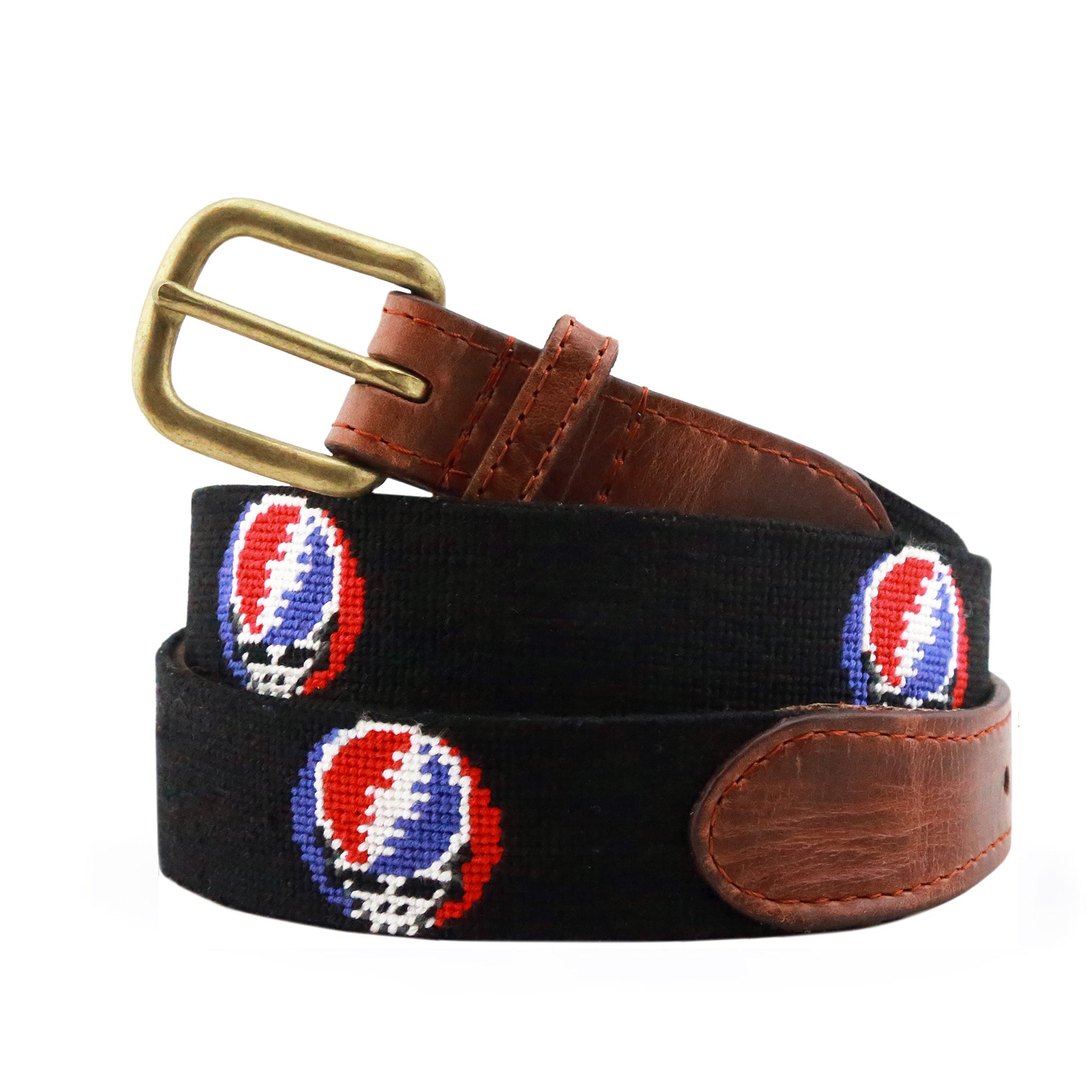 Smathers & Branson Steal Your Face Grateful high quality Dead Needlepoint Belt SZ 36 NWT