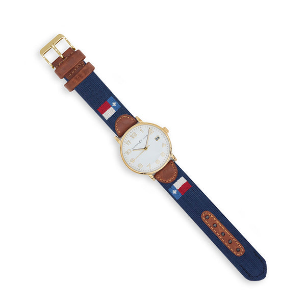 Texas Flag Watch (Classic Navy) (Gold Face) (Final Sale)