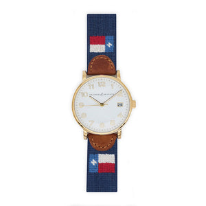 Texas Flag Watch (Classic Navy) (Gold Face) (Final Sale)