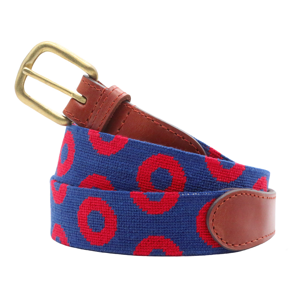 The Donut Pattern Belt (Classic Navy - Red Donuts)