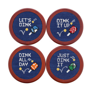 Wacky Pickleball Sayings Coasters (Classic Navy)